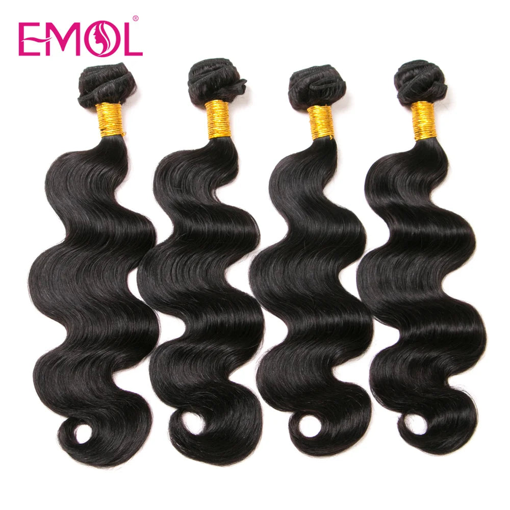 Indian Body Wave Human Hair Bundles 1/3/4 Piece Deal 8-30 Inch Remy Human Hair Bundles for Women Raw Hair Extensions