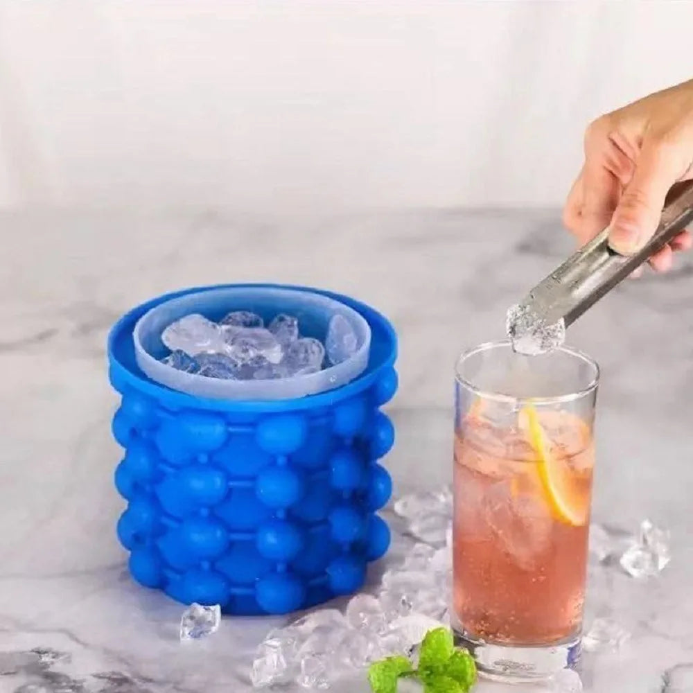 1Pc, Ice Bucket, 2-In-1 Silicone Ice Bucket and Cube Tray, Perfect for Bars, Clubs, Restaurants, and Home Use