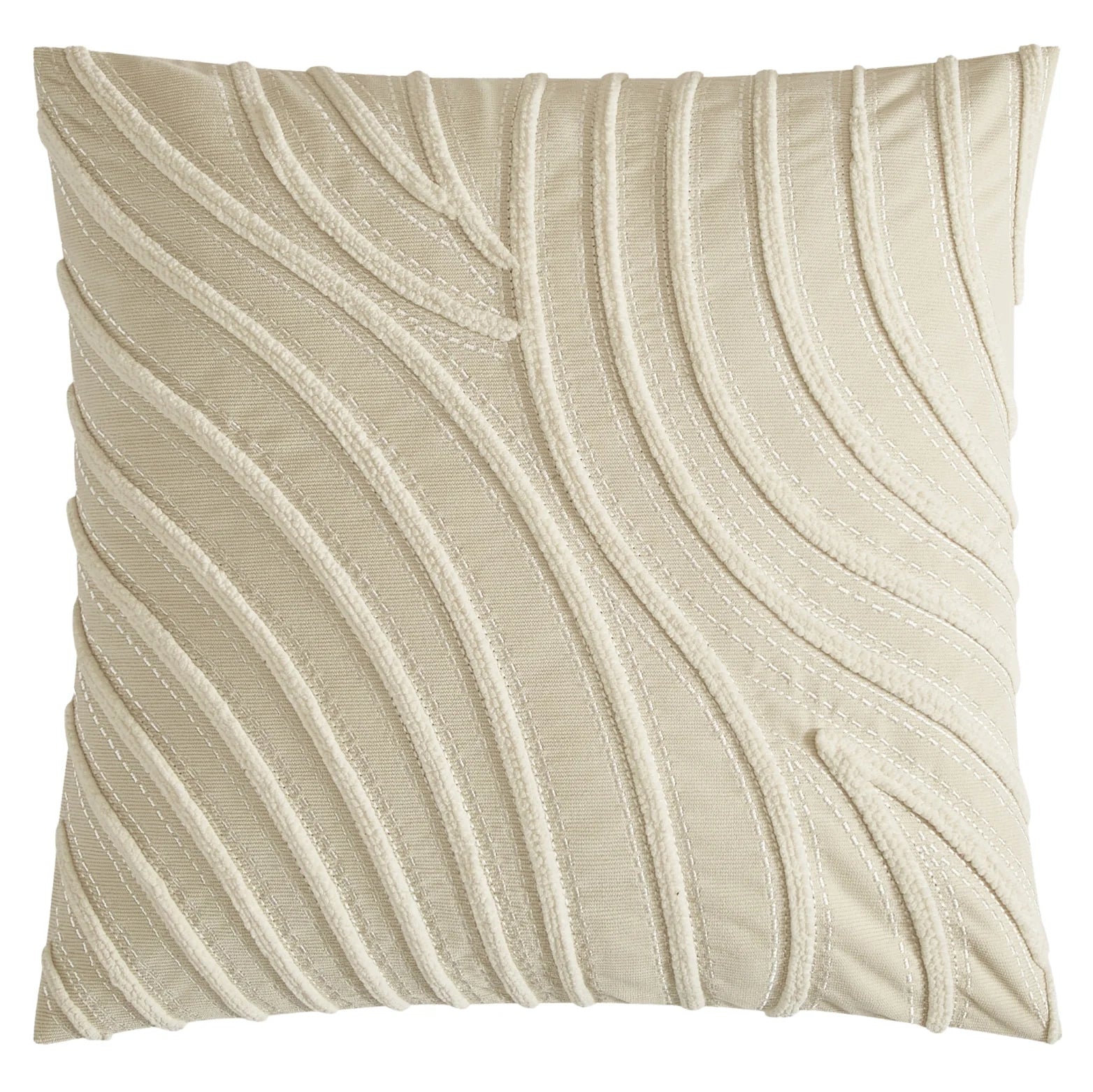 Style House White Waves Aiden Pillow, 20"X 20"