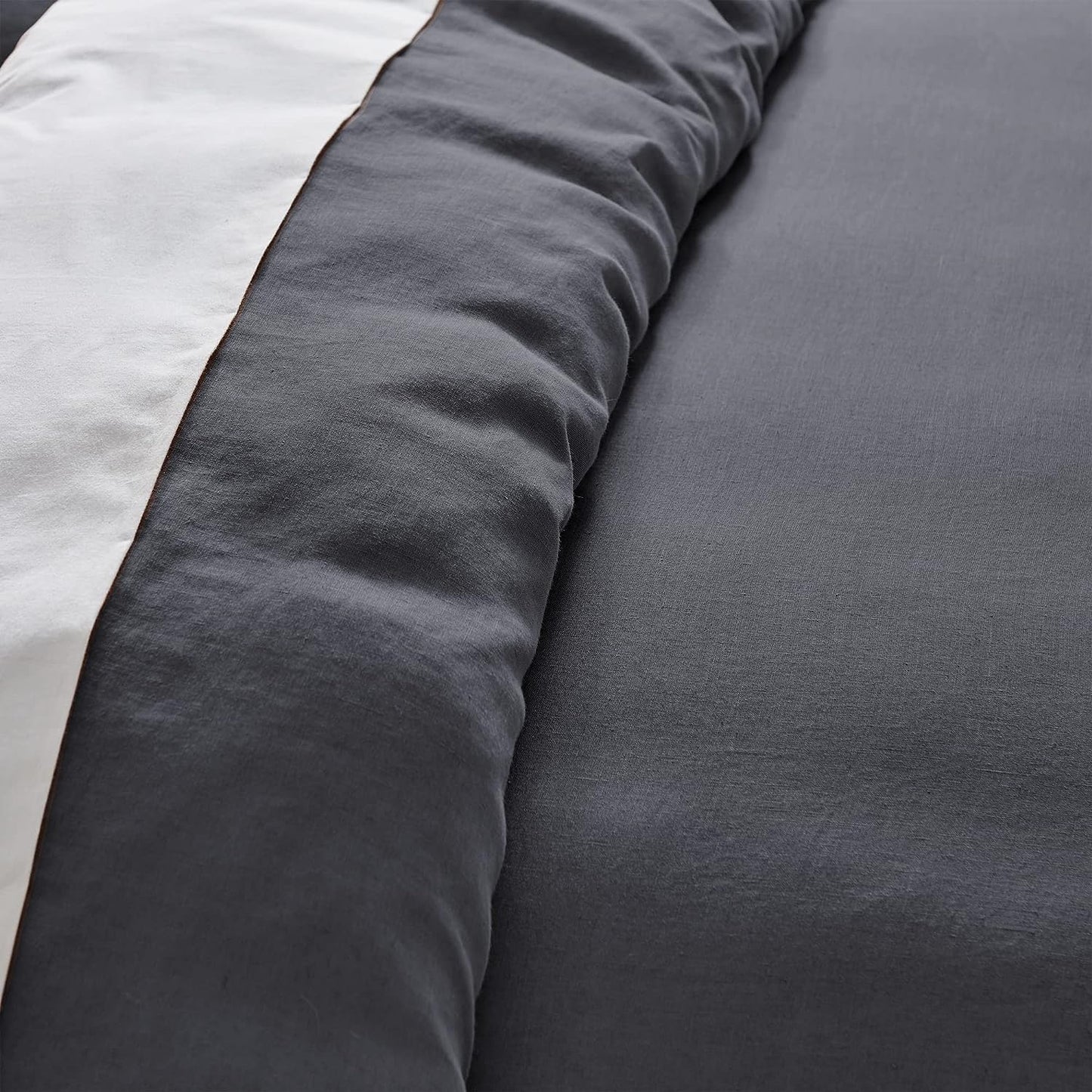 - 100% Linen - Full/Queen Duvet Cover Duvet Cover - Washed Linen in Charcoal - Duvet Cover Size (96 X 92In.)