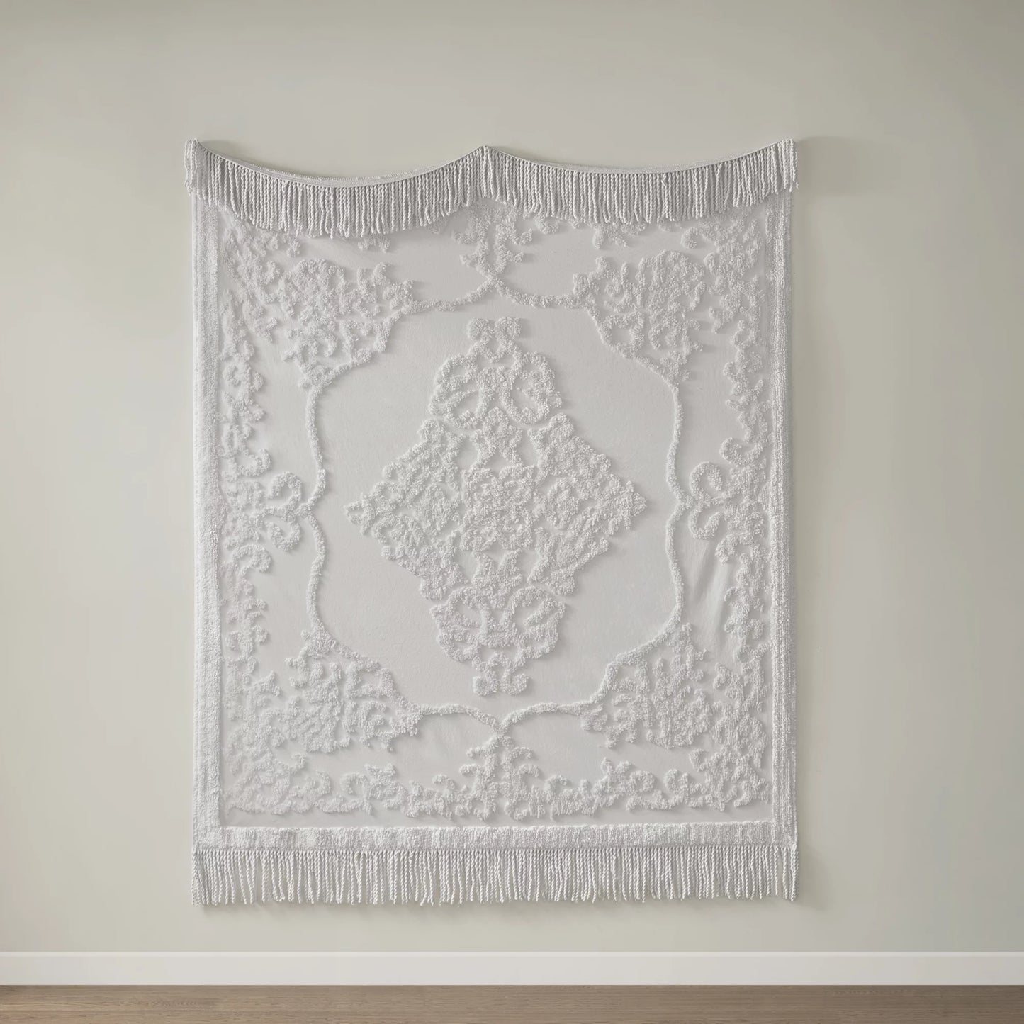 Gray Chenille Tufted Throw, 50" X 60"