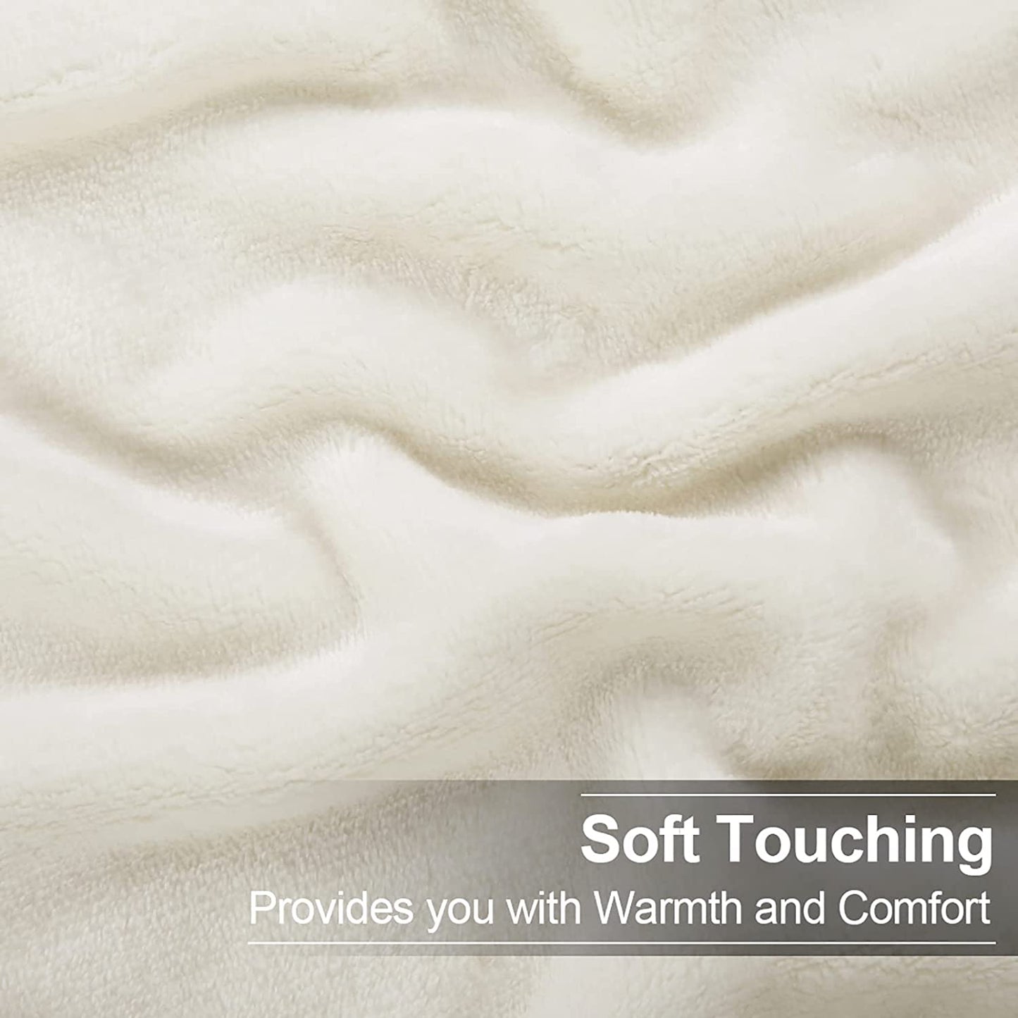 Soft California King Blanket Warm Fuzzy Microplush Lightweight Thermal Fleece Blankets for Couch Bed Sofa,102X108Inch,Ivory