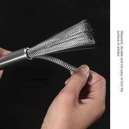 Kitchen Stainless Steel Cleaning Brush Long Handle Utensil Scrubber Anti-Rust Stainless Steel Kitchen Special Brush Pot Tool