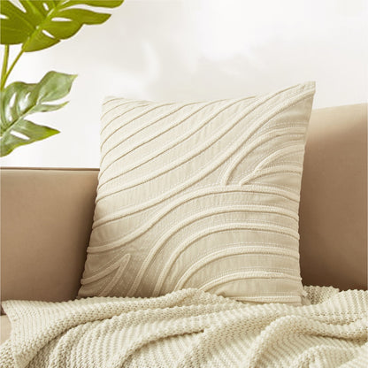 Style House White Waves Aiden Pillow, 20"X 20"