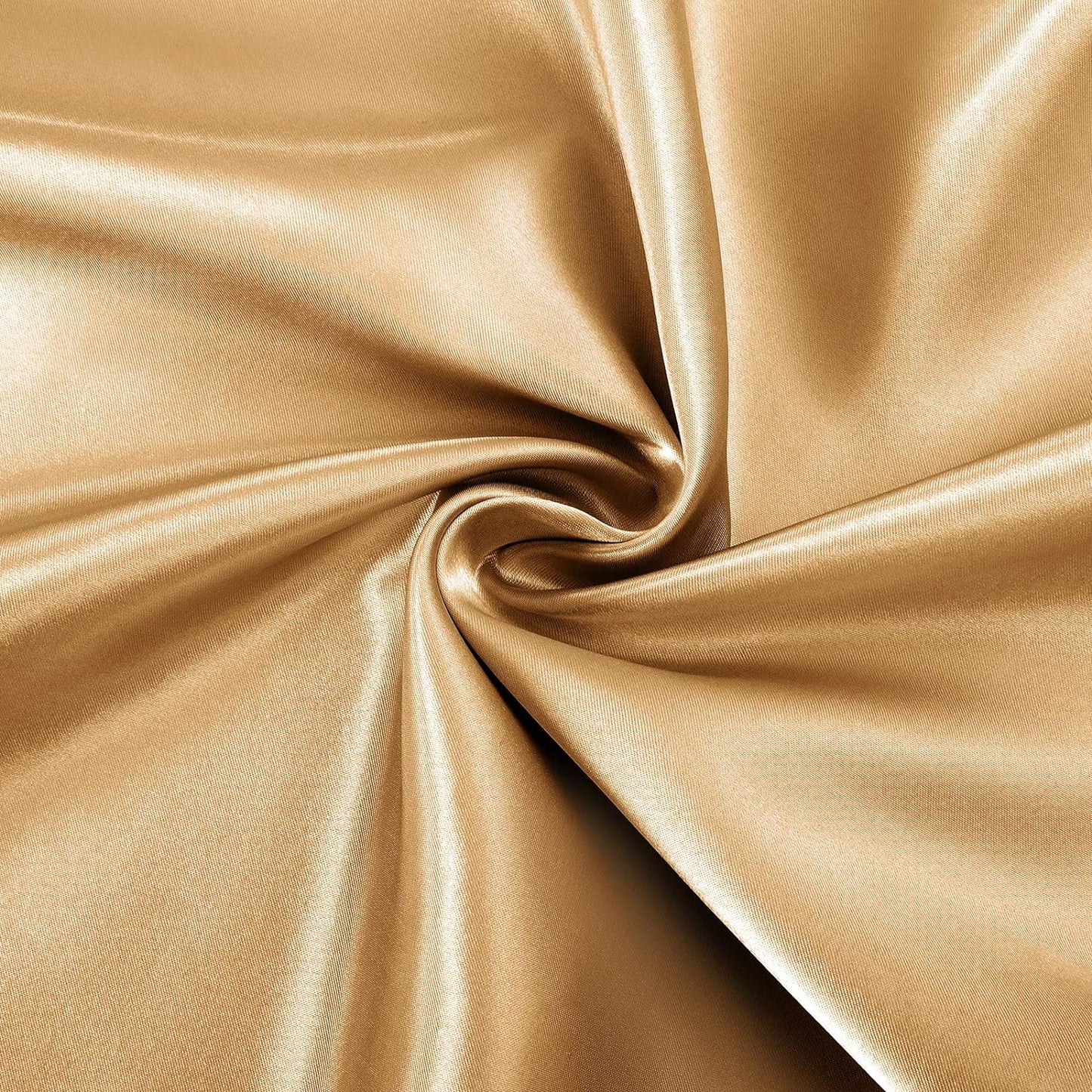 4Pcs Satin Sheet Set Queen Size Ultra Silky Soft Gold Satin Queen Bed Sheets with Deep Pocket, 1 Fitted Sheet, 1 Flat Sheet, 2 Envelope Closure Pillowcases