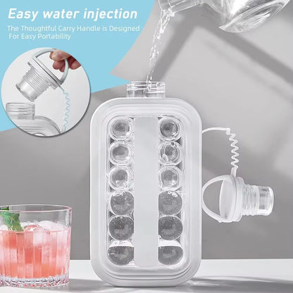 1Pc Portable Ice Ball Maker Bottle Reusable 2 in 1 round Ice Cube Molds for Whiskey Juice Cocktails Kitchen Bar Ice Cream Tools