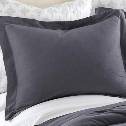 - 100% Linen - Full/Queen Duvet Cover Duvet Cover - Washed Linen in Charcoal - Duvet Cover Size (96 X 92In.)