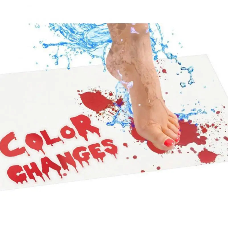 New Style Horrible Floor Mat Halloween Color Changing Carpet Bath Mat That Will Change Color Turns Red in Water Foot Pad