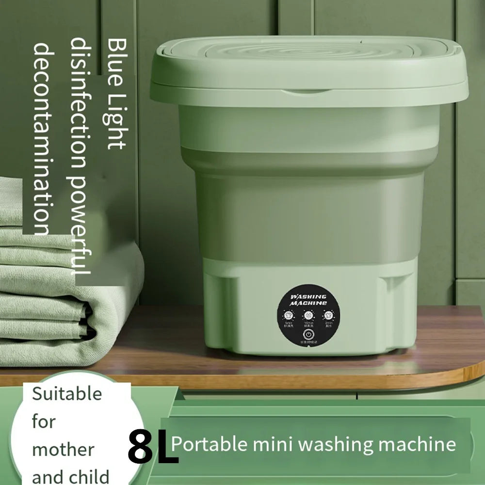 6L 8L Folding Portable Washing Machine with Dryer Big Capacity Mini Washer for Clothes Travel Home Underwear Socks Kids 접이식 세탁기